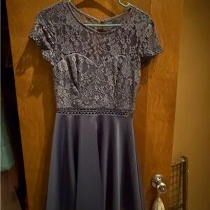 City Studio Lace Mini Dress in Blue